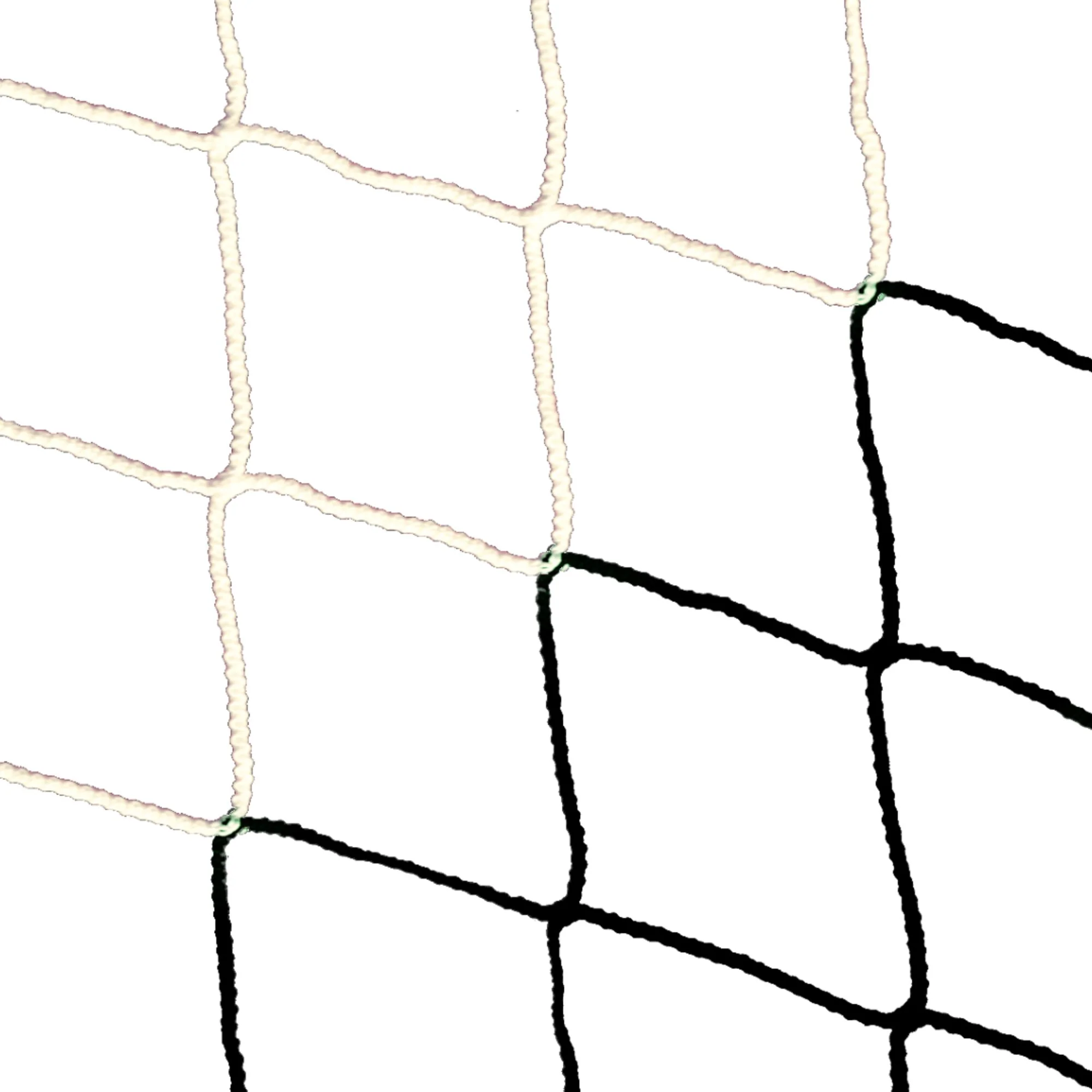 Powershot Fußballnetz - 11er Tor, 7,32 x 2,44 Meter - Europäisch - 4mm Weiß/Schwarz