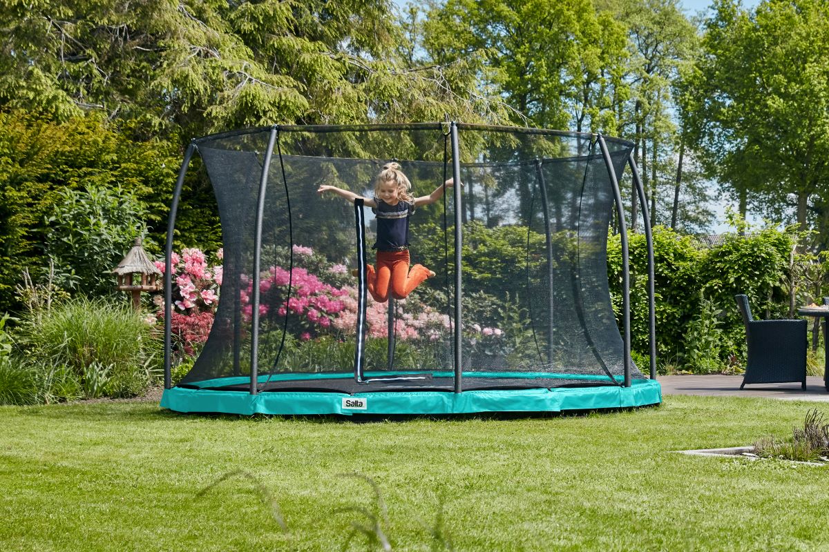 Salta Trampolin Comfort Edition Ground - 427cm - Rund Grün - Image 7