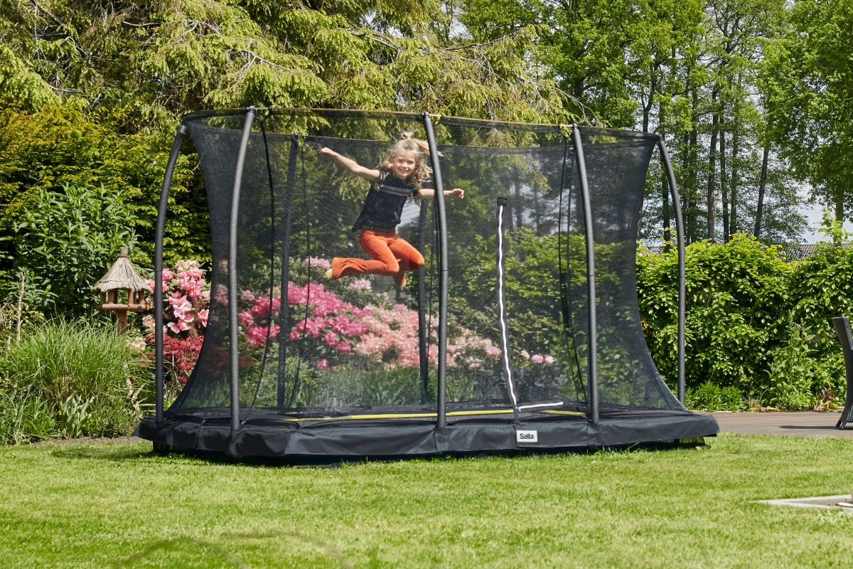 Salta Trampolin Comfort Edition Ground - 366x244cm - Rechteckig Grün - Image 7