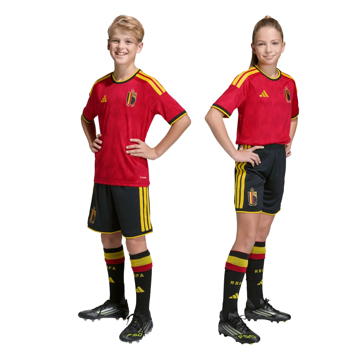 Belgien Kinderfußballshort Home 2026, Heimshorts mit Climacool für Spiel, Training und Fan Einsatz - Image 4