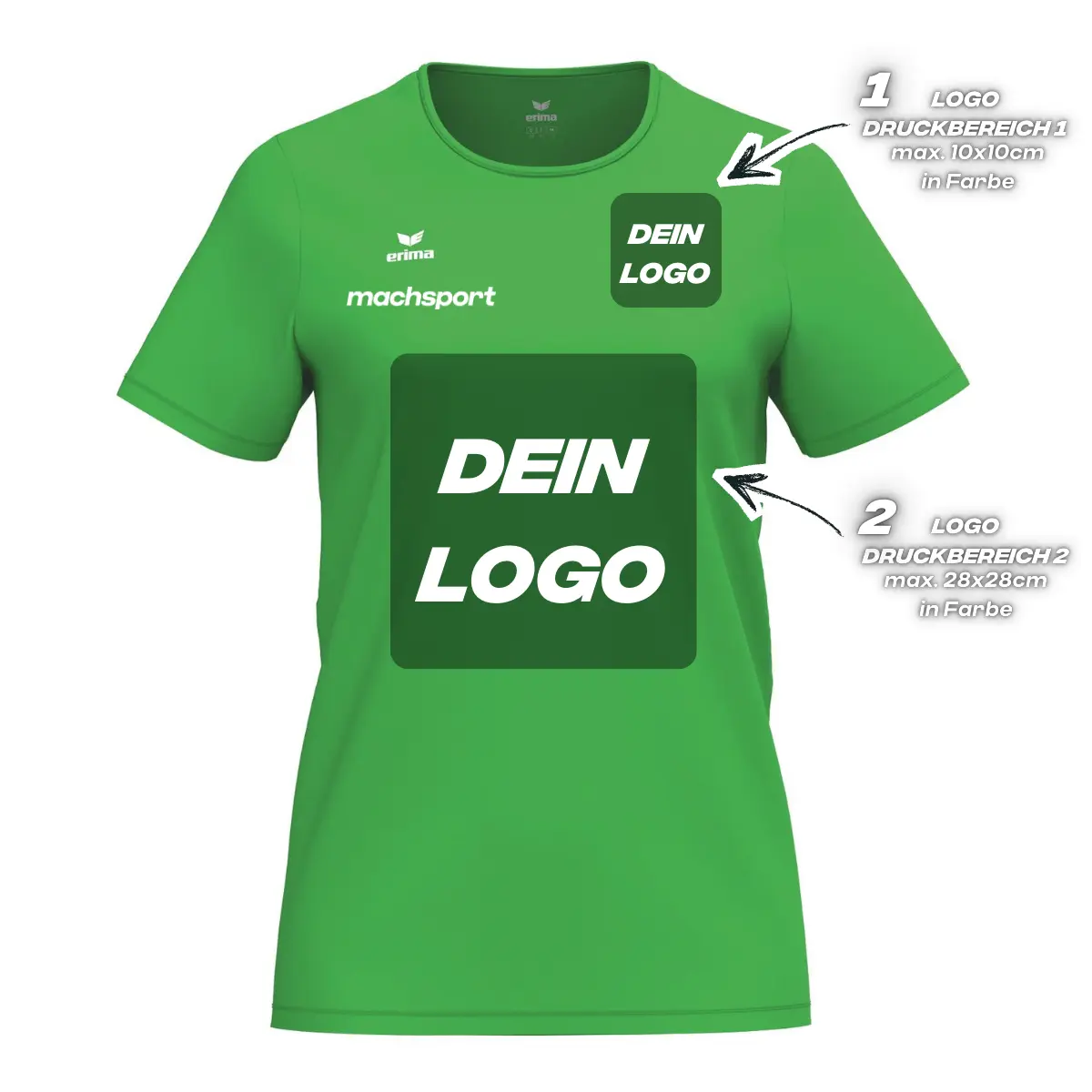Erima Damenlaufshirt Intro Funktionsteamshirt, grün