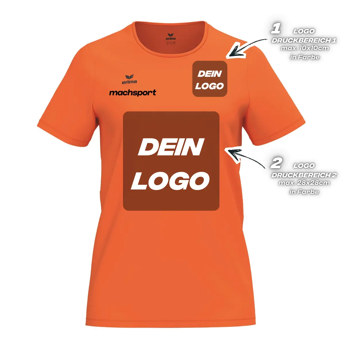 Erima Damenlaufshirt Intro Funktionsteamshirt, orange