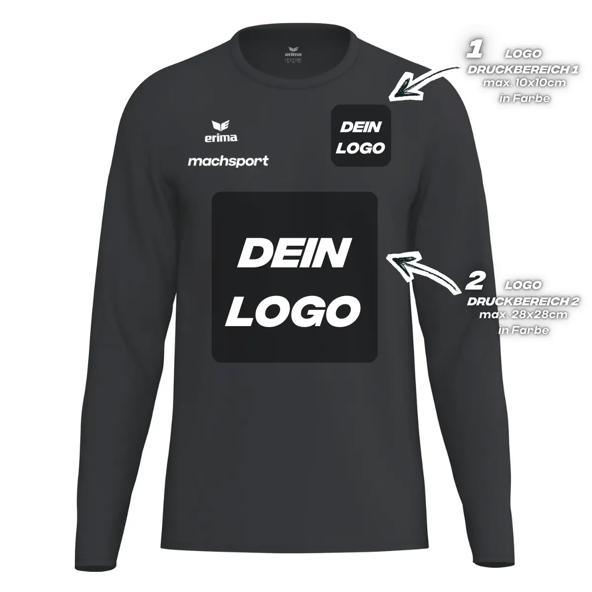 Erima Unisexlaufshirt Intro Funktionsteamshirt longsleeve, schwarz