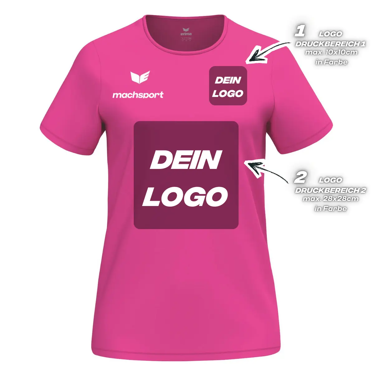 Erima Damenlaufshirt Intro Funktionsteamshirt, pink