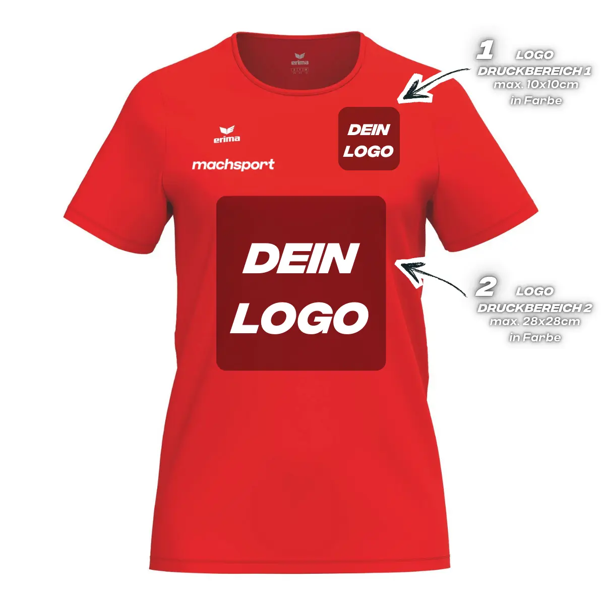 Erima Damenlaufshirt Intro Funktionsteamshirt, rot