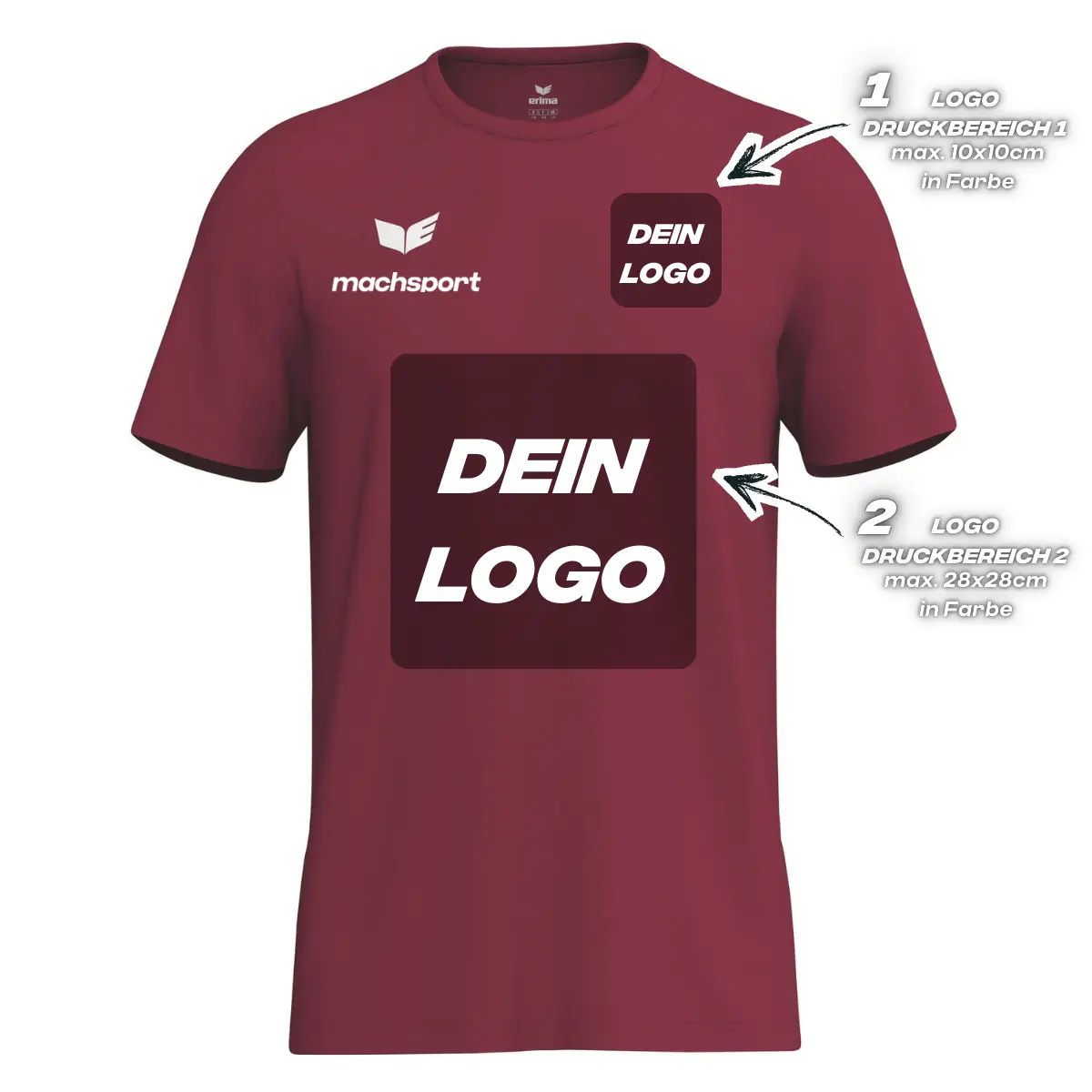 Erima Herrenlaufshirt Intro Funktionsteamshirt, new bordeaux
