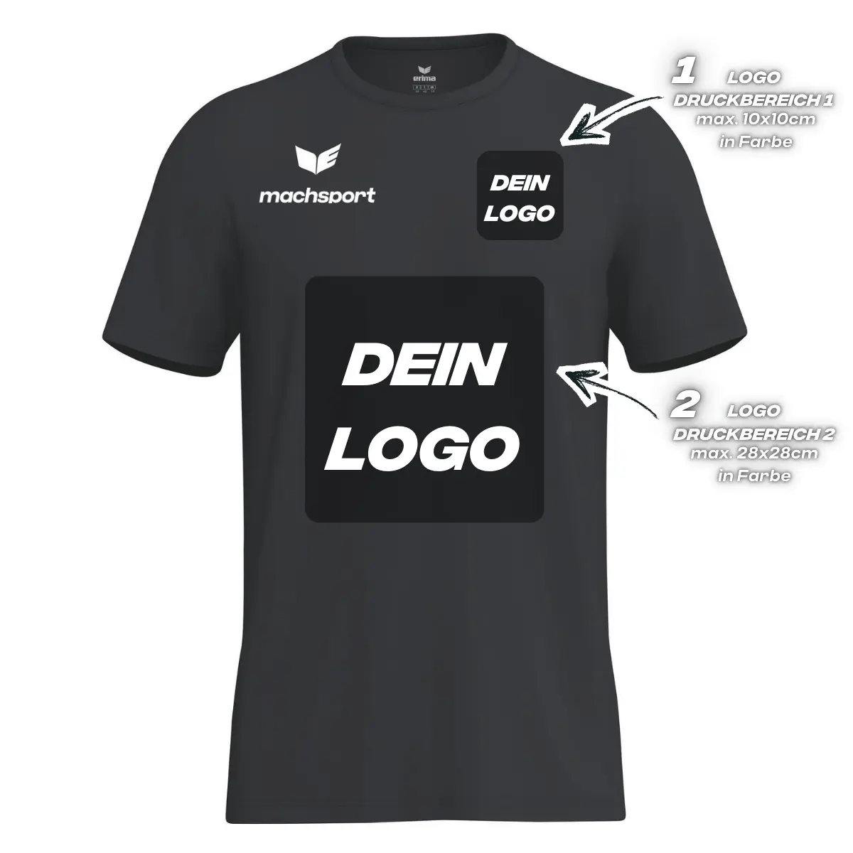 Erima Herrenlaufshirt Intro Funktionsteamshirt, schwarz