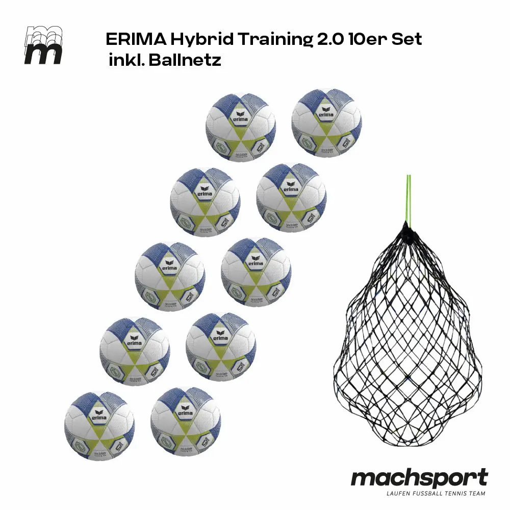 Erima Hybrid Training 2.0 10er-Set inkl. Ballnetz, Größe 4 und 5 - Image 2