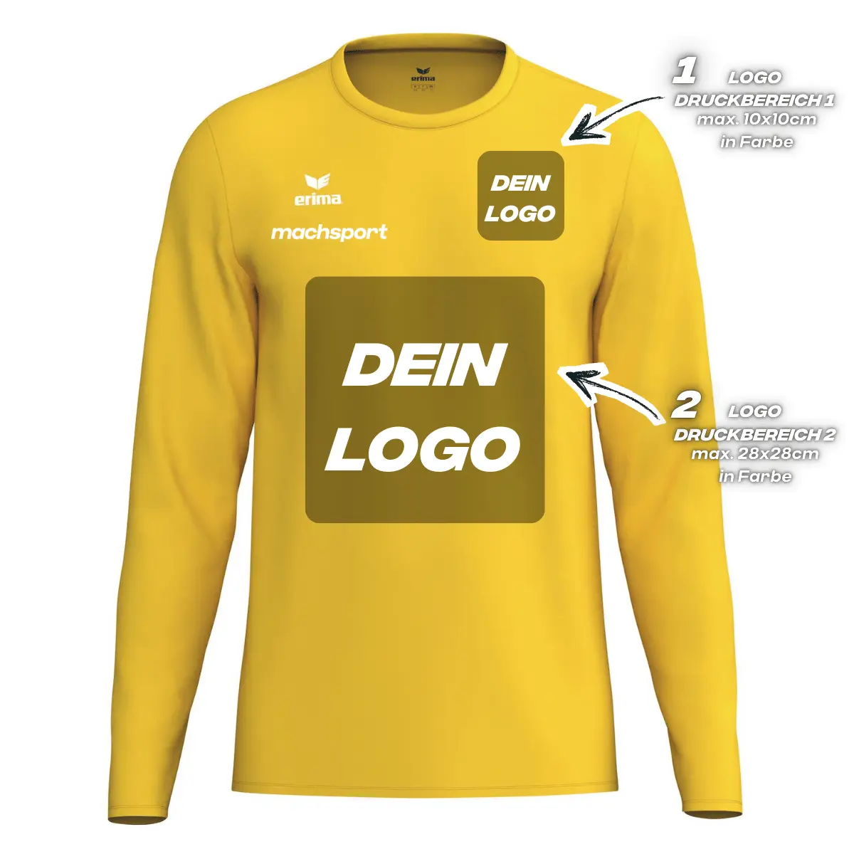 Erima Unisexlaufshirt Intro Funktionsteamshirt longsleeve, gelb