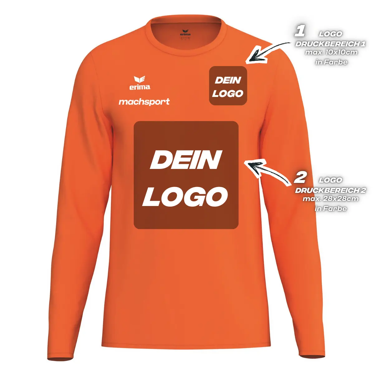 Erima Unisexlaufshirt Intro Funktionsteamshirt longsleeve, orange