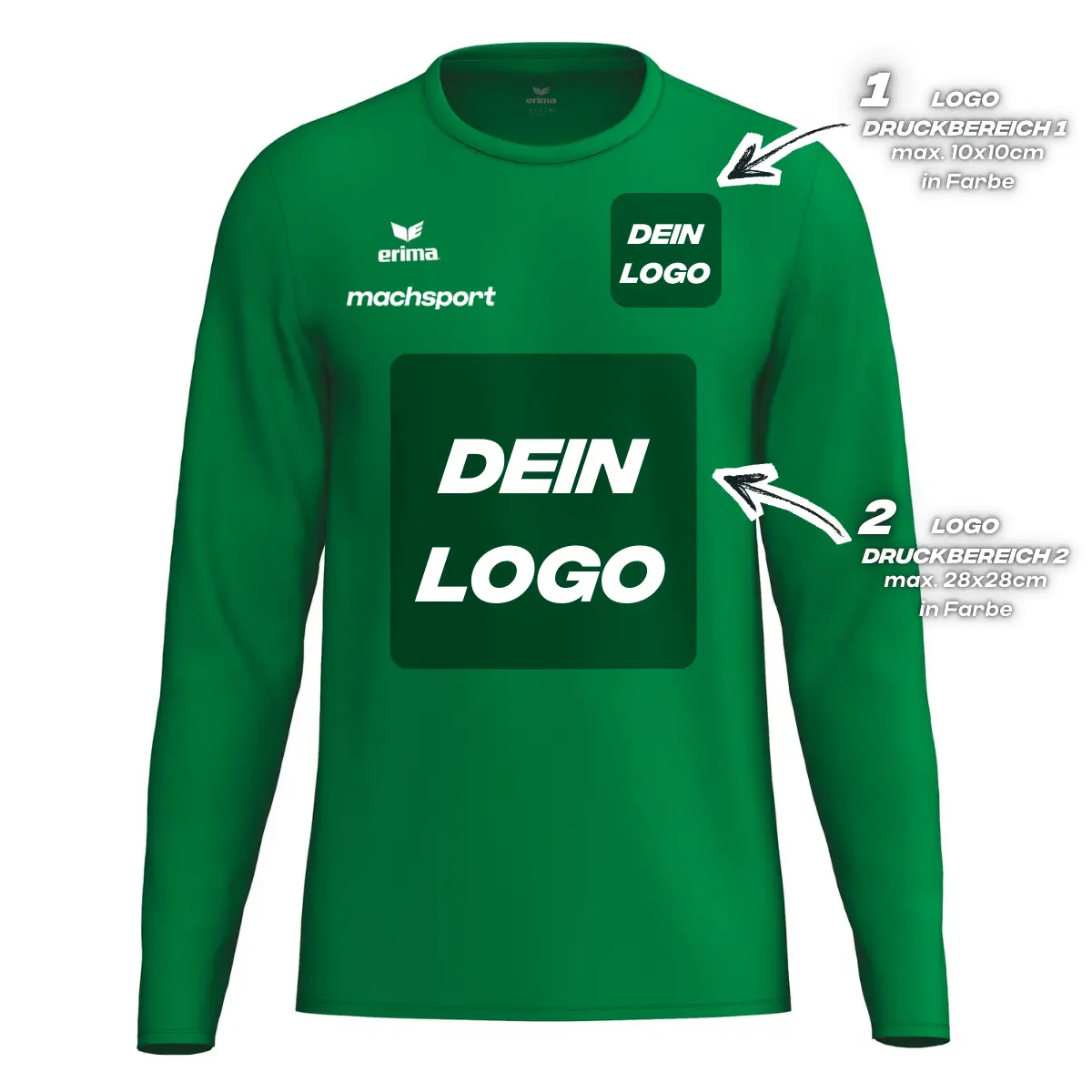 Erima Unisexlaufshirt Intro Funktionsteamshirt longsleeve, smaragd