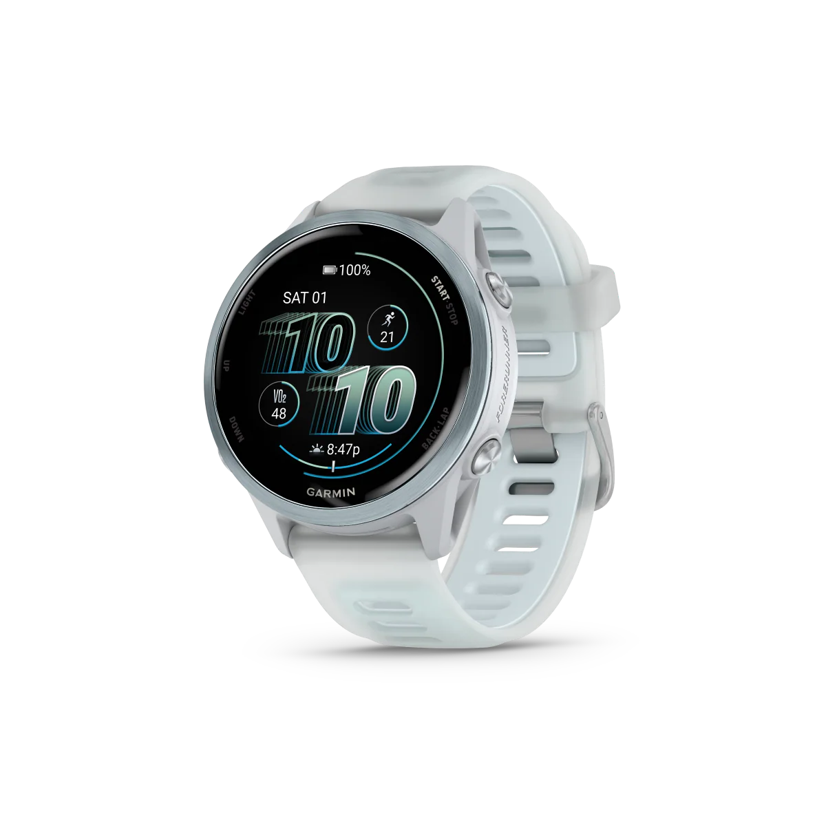 Garmin Forerunner 570 - 42mm Steinweiss/Cloud Blue Aluminium