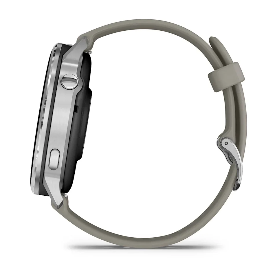 Garmin Venu® 4 - 45 mm Schwarz/Silber mit Schnellwechsel-Silikon-Armband 22 mm Grau - Image 7