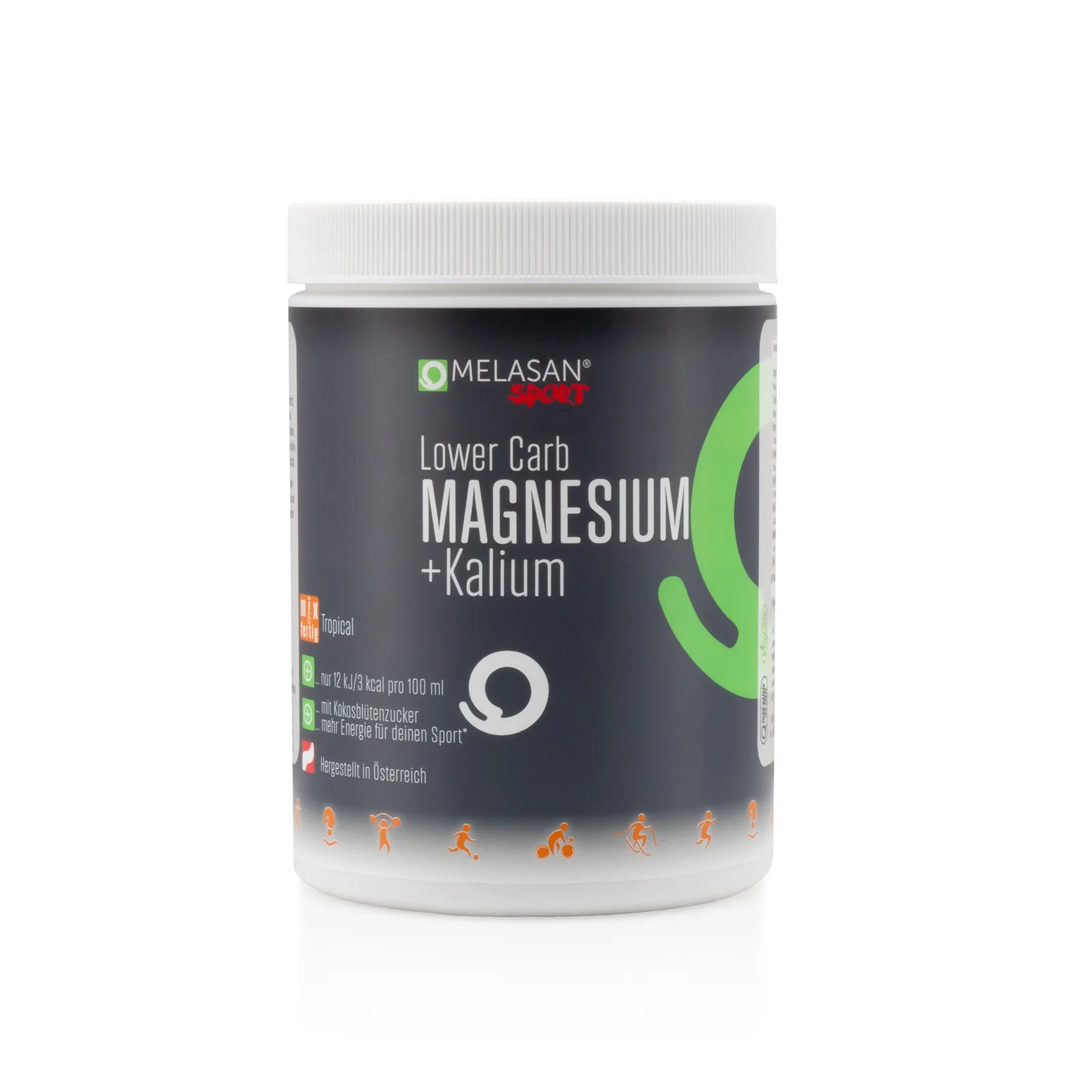 Melasan Sportgetränk Magnesium + Kalium Low Carb Tropical 720g