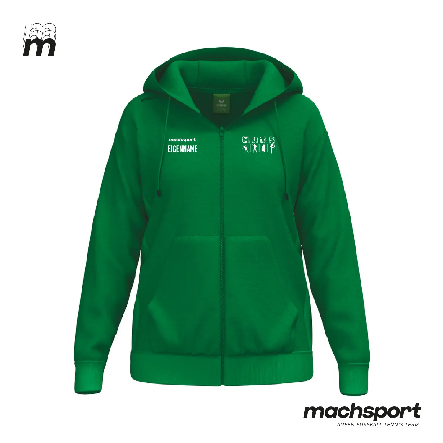 MUTS Zip-Hoodie grün Damen