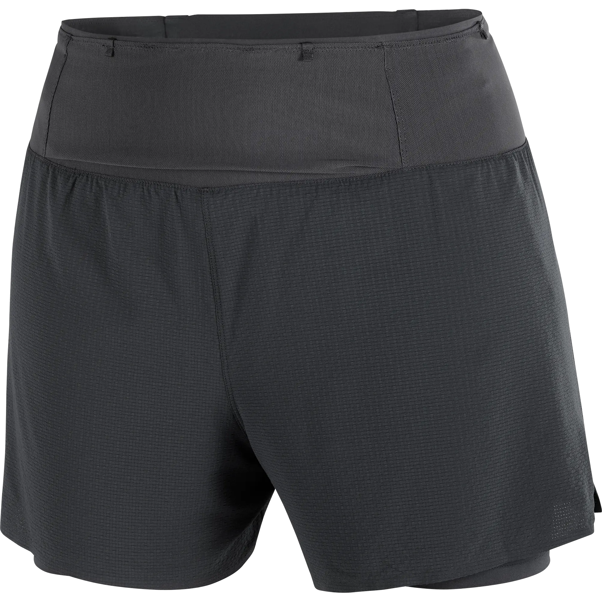 Salomon Damenlaufshort Sense Aero 2in1 Trail 5", 2in1 Trailrunning Shorts für lange Läufe mit 360°-Stauraum und Grid Flow Material, deep black - Image 2