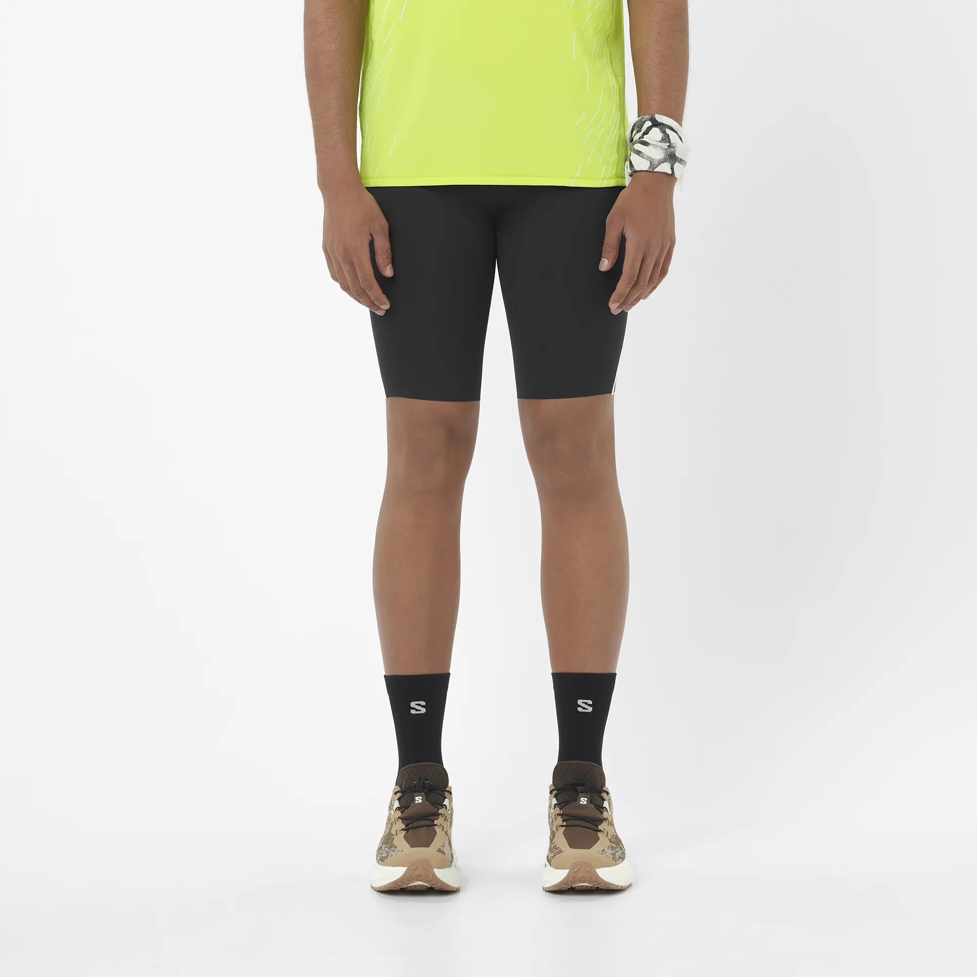 Salomon Sense Stow Short Tights 9, Laufshorts Tight mit Stauraumsystem und Reißverschlusstasche für Trailrunning, deep black - Image 7