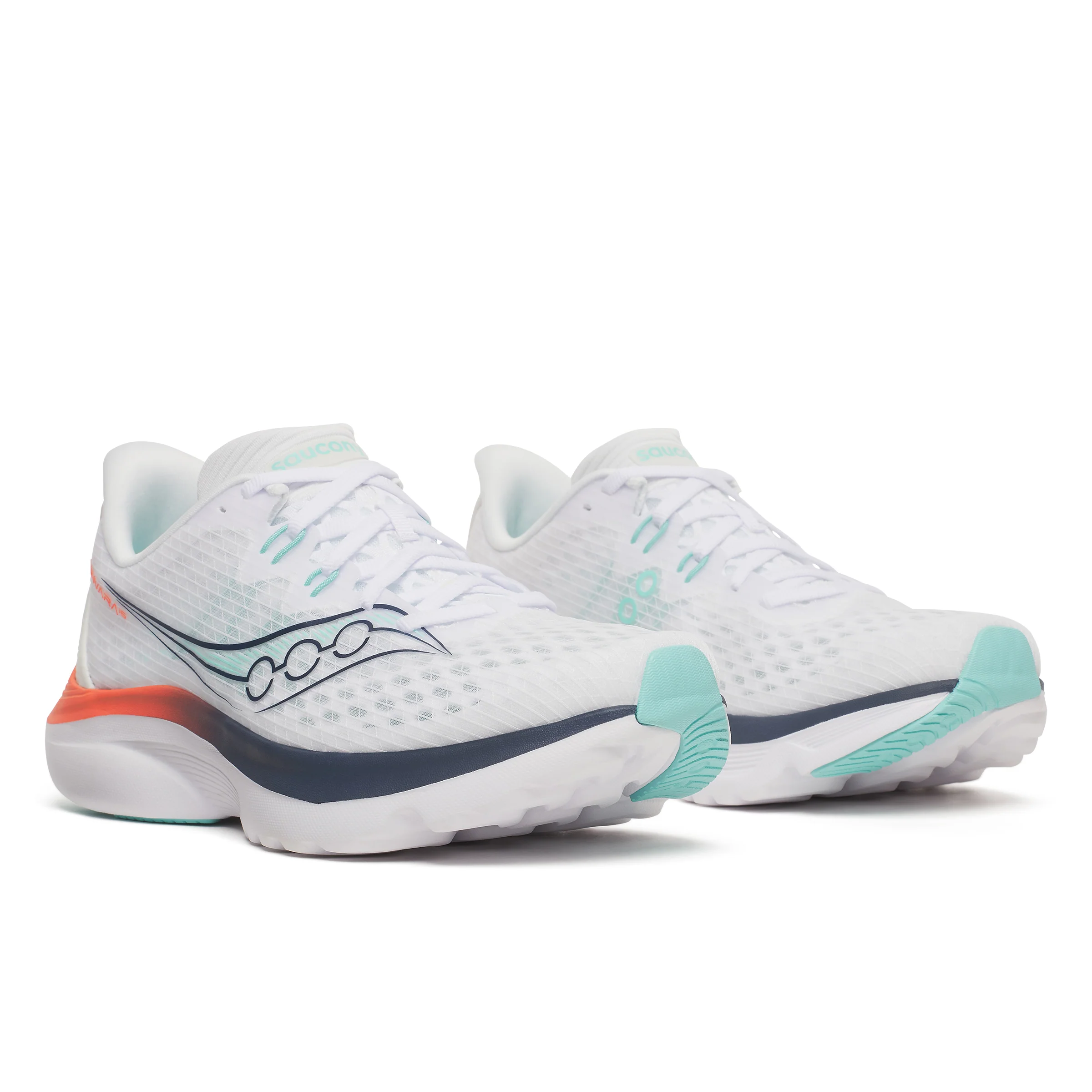 Saucony Damenlaufschuhe Kinvara 16, leichter Laufschuh für schnelle Läufe und flexibles Alltagstraining, white/navy, Größe 38 - Image 3