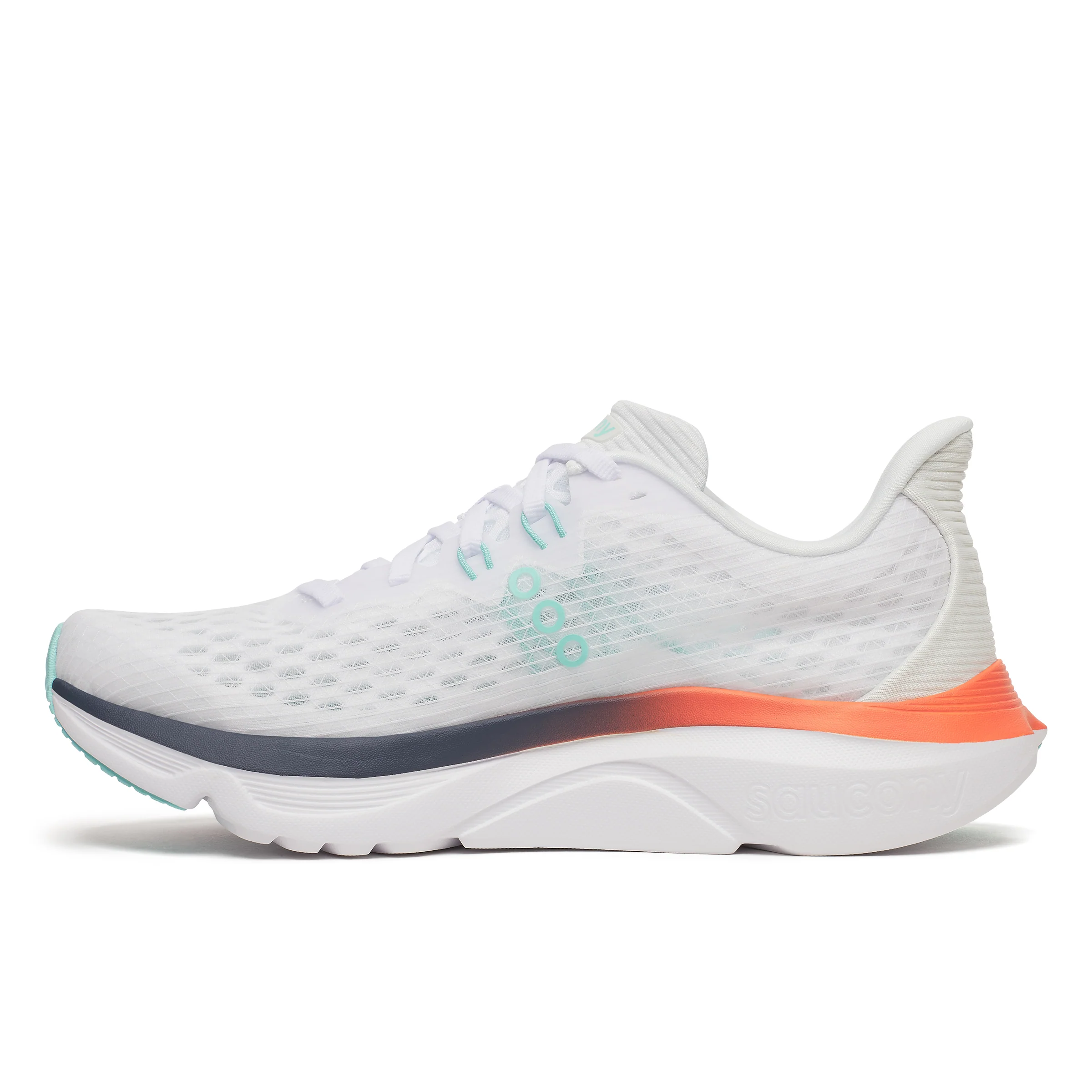 Saucony Damenlaufschuhe Kinvara 16, leichter Laufschuh für schnelle Läufe und flexibles Alltagstraining, white/navy, Größe 38 - Image 4