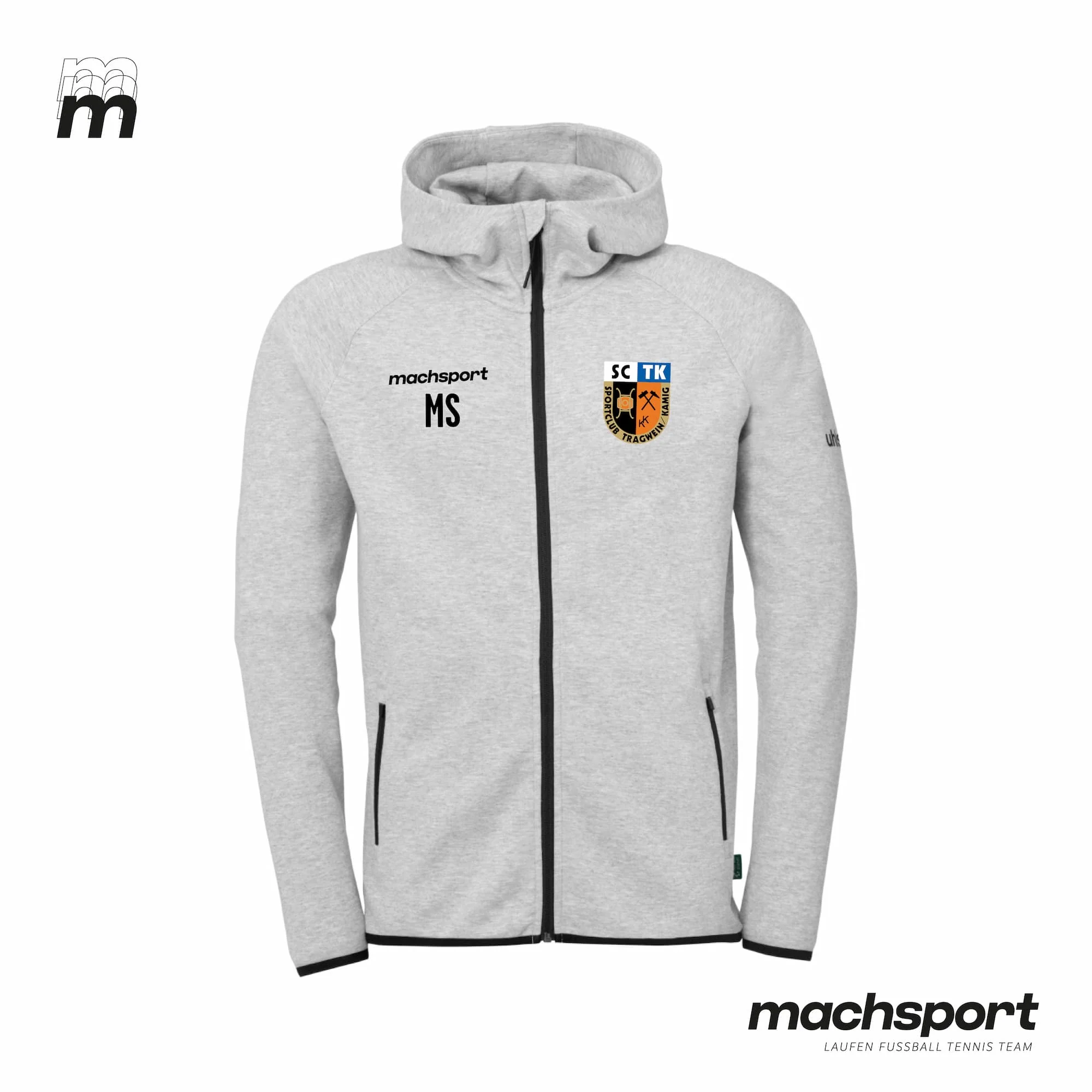 SC Tragwein/Kamig Freizeitjacke mit Kapuze grau