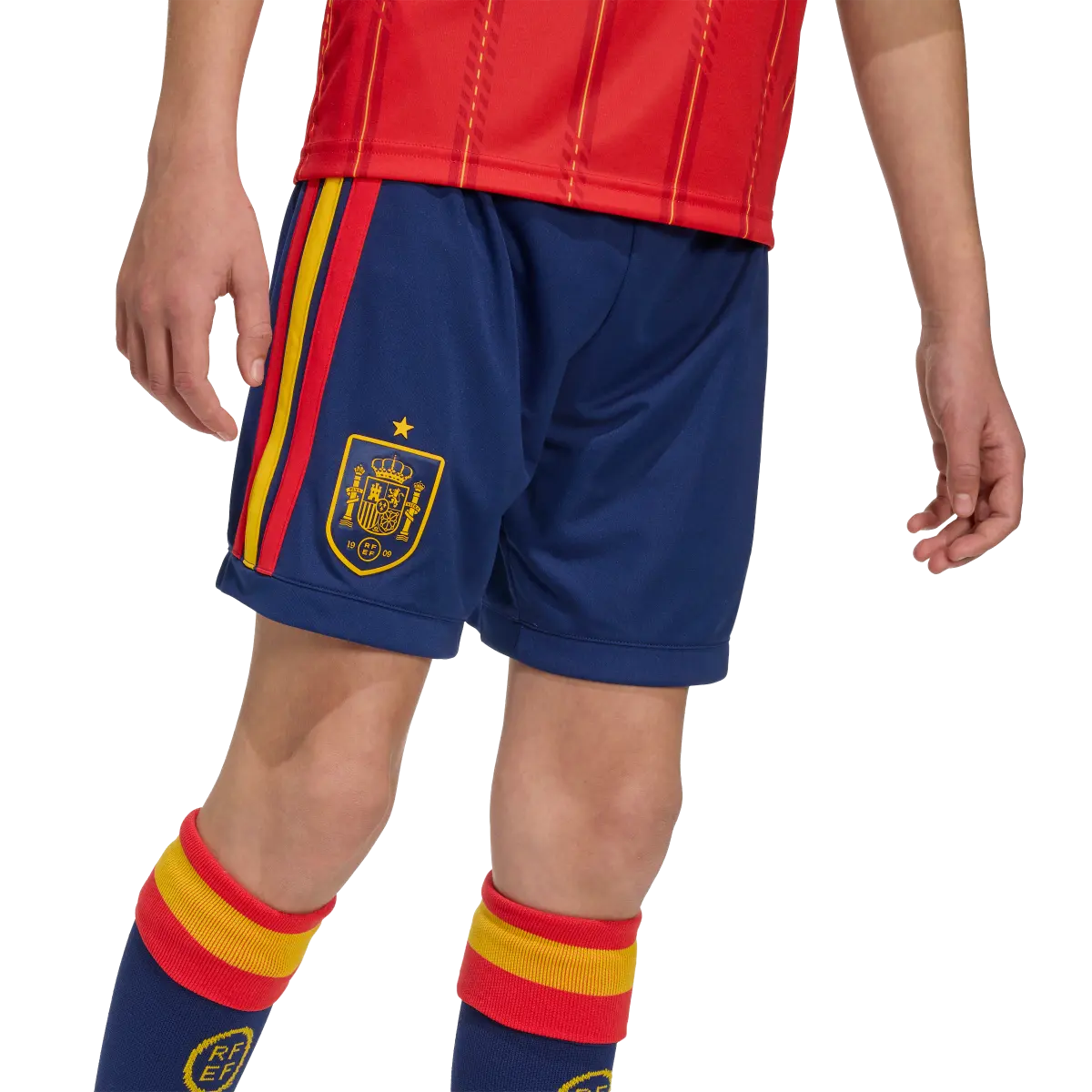 Spanien Kinderfußballshort Home Shorts, Heimshorts mit Climacool für Spiel, Training und Fan Einsatz - Image 2