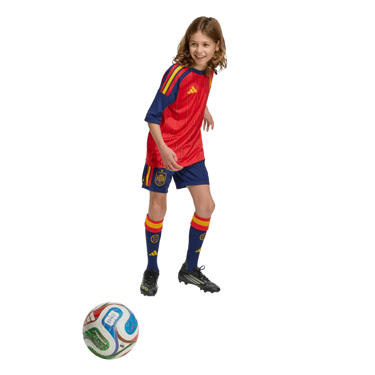 Spanien Kinderfußballshort Home Shorts, Heimshorts mit Climacool für Spiel, Training und Fan Einsatz - Image 6