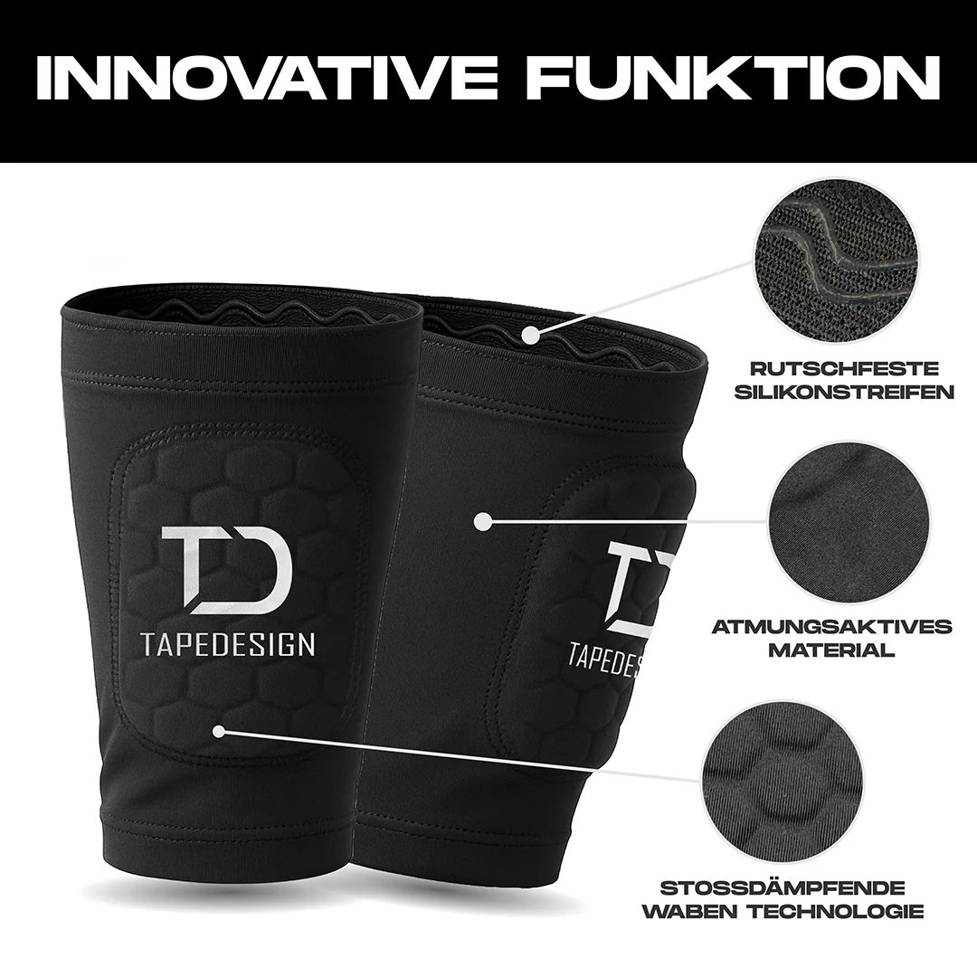 Tapedesign Schienbeinschoner Shinguards Sleeve, schwarz - Image 2
